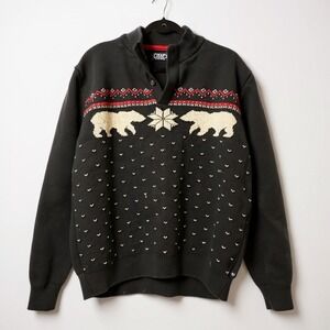 Chaps men's navy blue‎ retro polar bear sweater XXL